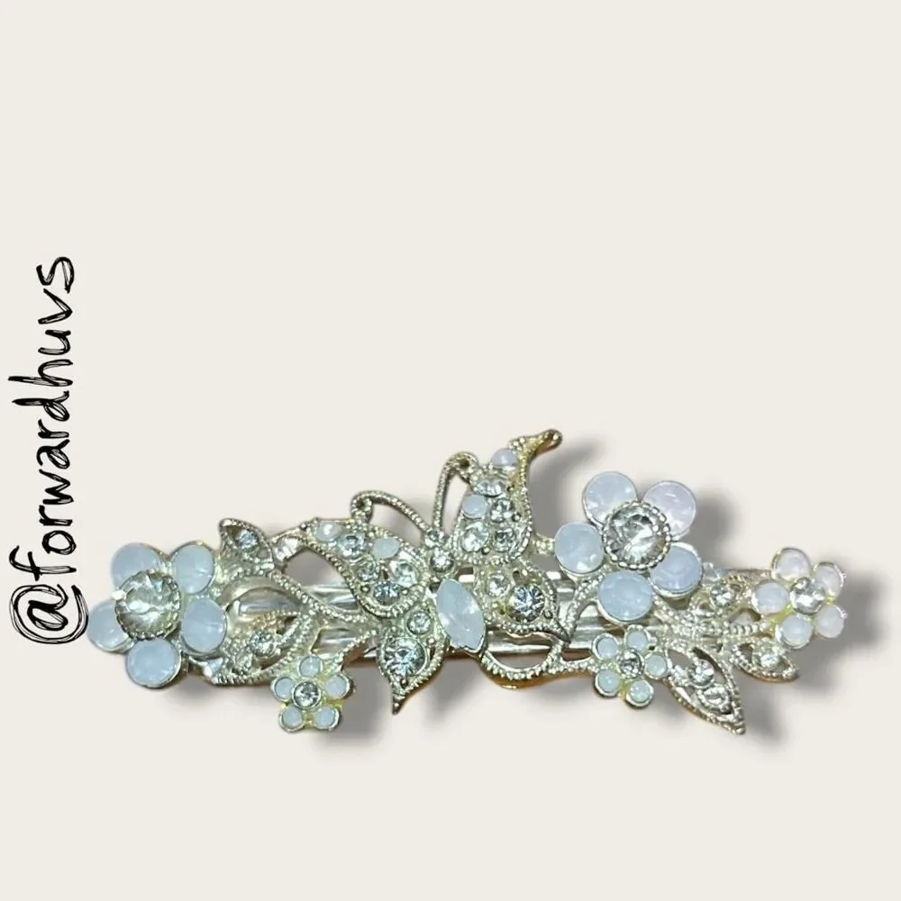 3” Butterfly Hair Barrette with Rhinestones